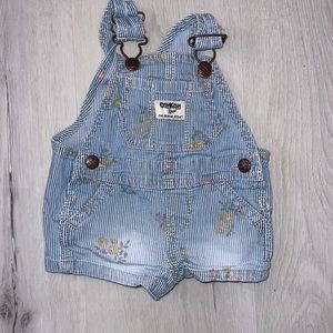 Floral OshKosh denim shirt overalls size 3 months